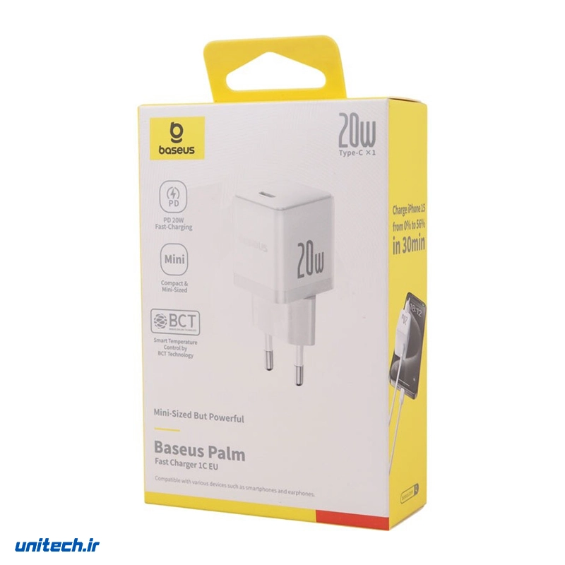 شارژر دیواری 20 وات باسئوس مدل P10111602213 QC3.0 PD 3A6